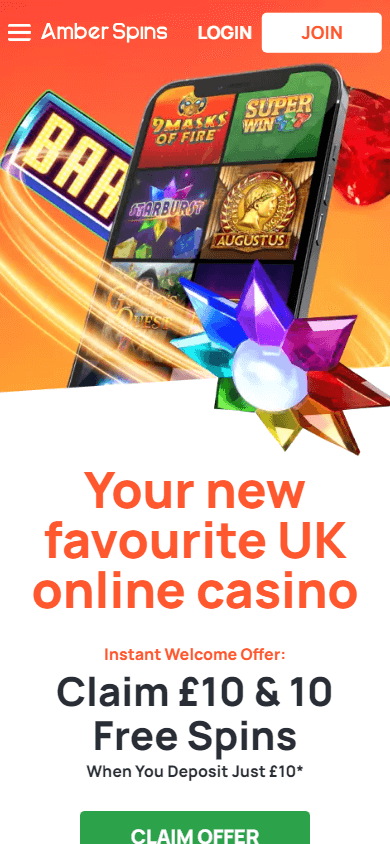 Amber Spins Casino Mobile screenshot